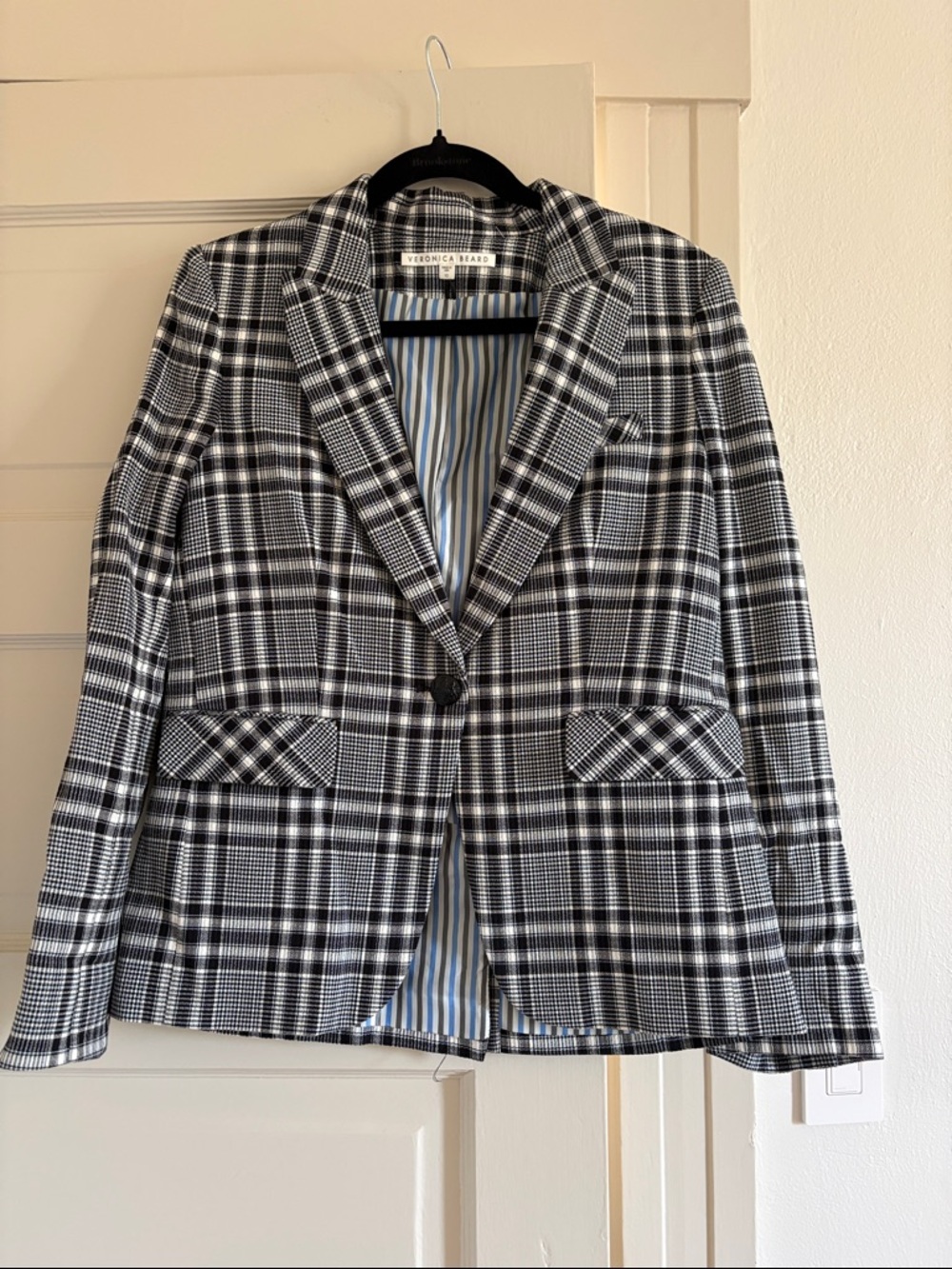 Veronica Beard Ada Dickey Plaid Single-Button Blazer size 10